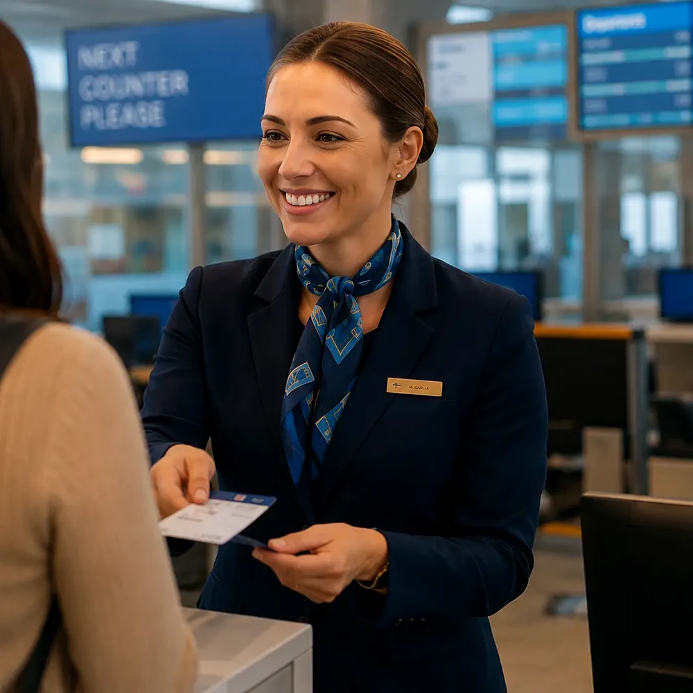 Airport counter service uniform