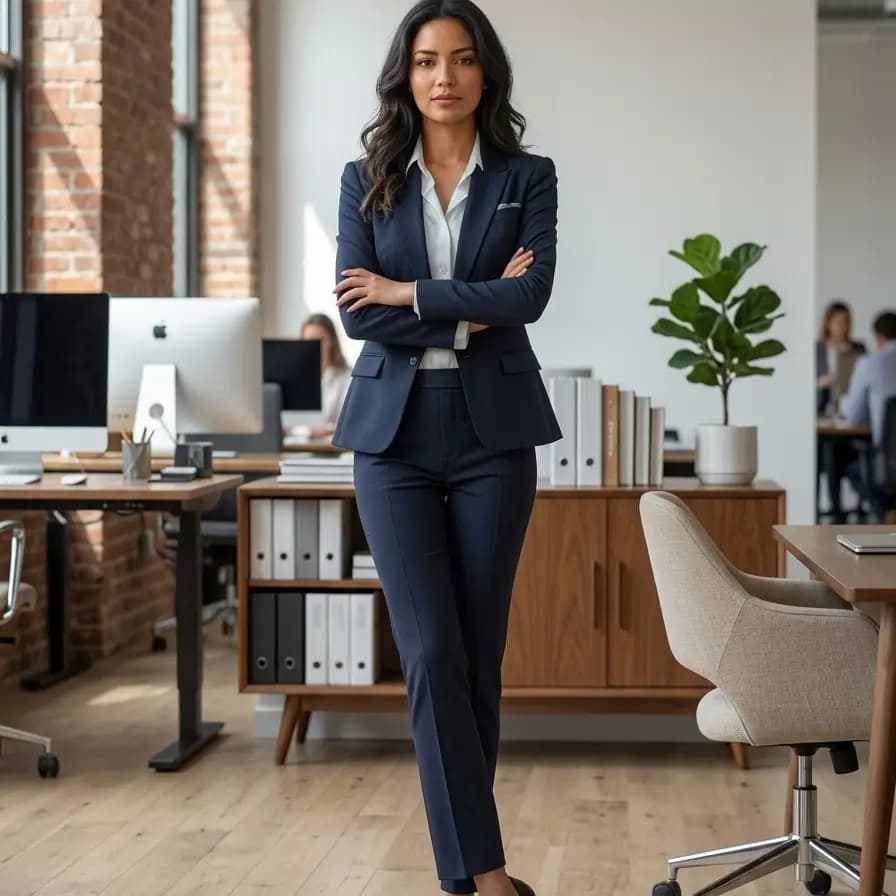 Ejecutiva en traje corporativo