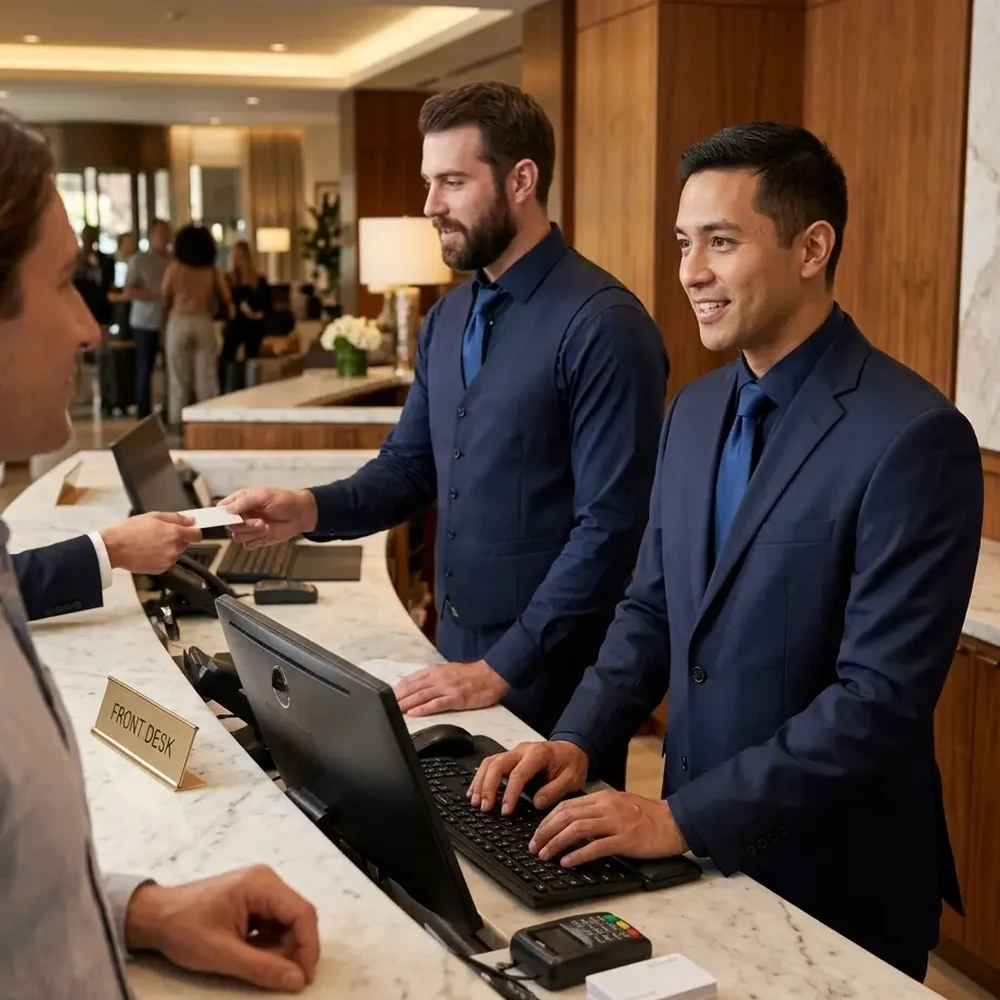 Formal hotel front desk uniforms